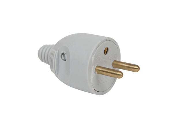Fiche électrique mâle 2 pôles + terre, 16 A, DEBFLEX