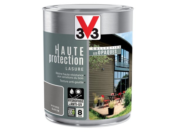 Lasure V33 Hp Les Opaques 8 Ans Poivre Satiné 1 L