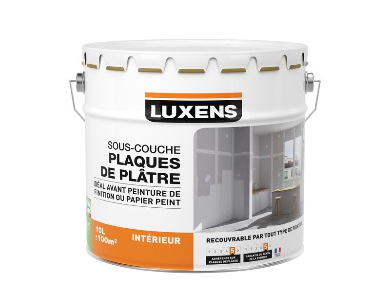 Sous-couche plaque de plâtre LUXENS blanc 10 l