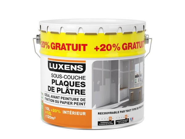 Sous-couche plaque de plâtre LUXENS 10L+20% gratuit