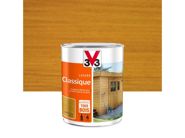 Lasure V33 Classique 4 ans chêne clair satiné 1 L