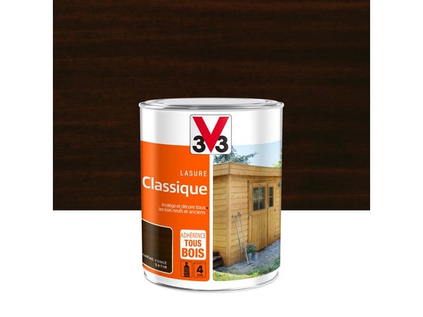 Lasure V33 Classique 4 ans chêne foncé satiné 1 L