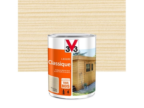 Lasure V33 Classique 4 ans incolore satiné 1 L