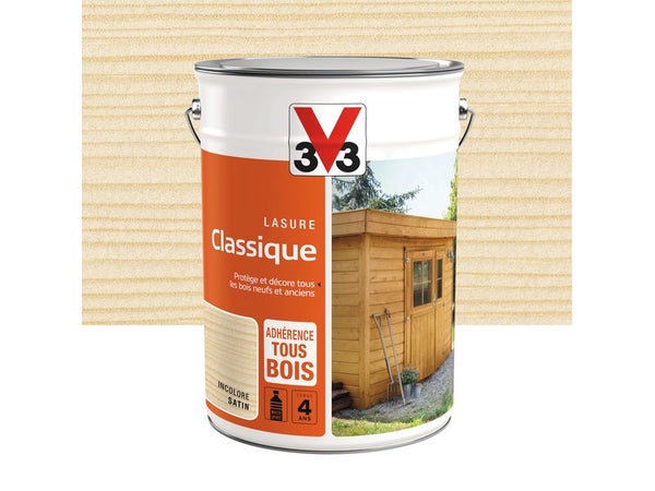 Lasure V33 Classique 4 ans incolore satiné 5 L