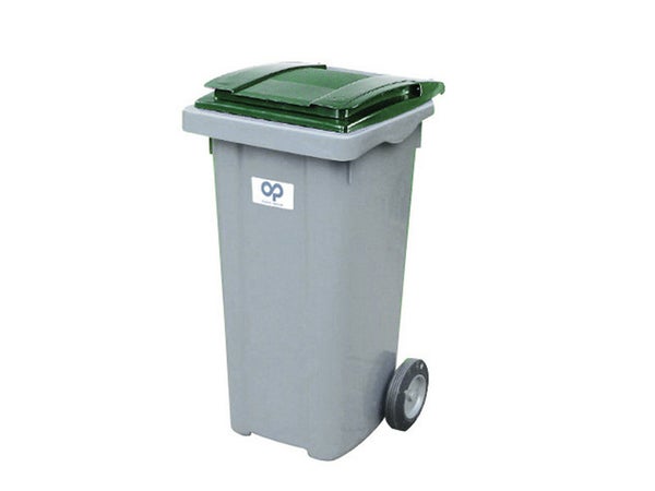 Poubelle de rue SULO 120 l sur 2 roues avec couvercle, gris anthracite Voir les détails du produit