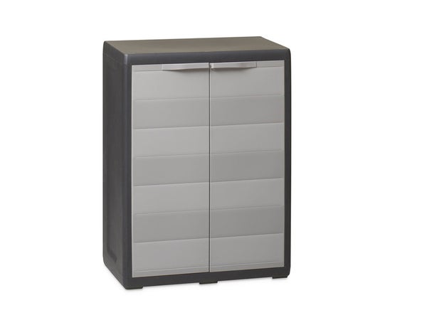 Armoire haute résine 3 tablettes SPACEO cool, l.65 x H.181 x P.39 cm