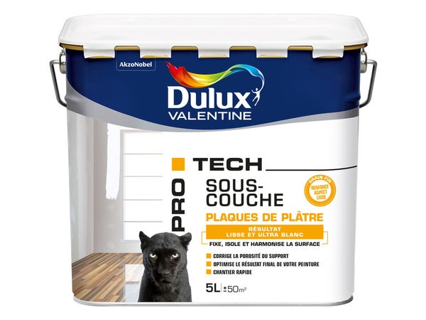Sous-Couche Plaque De Plâtre Pro Tech Dulux Valentine, 5 L
