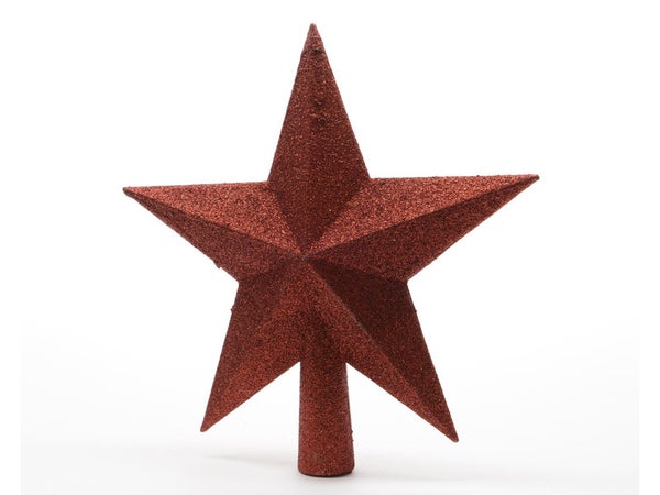 24 étoiles cimiers de noël en plastique rouge