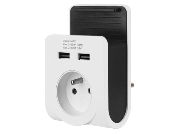 Chargeur Usb Sans Câble Compact, 1 Prises Blanc Lexman