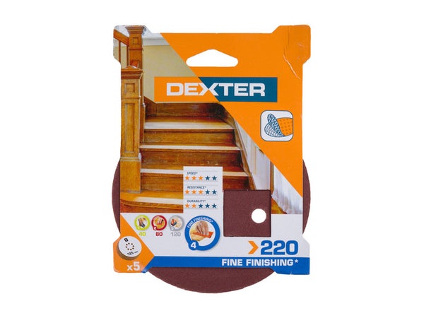 Abrasif Excentrique Diametre 125 Grain 220 Lot De 5 Dexter
