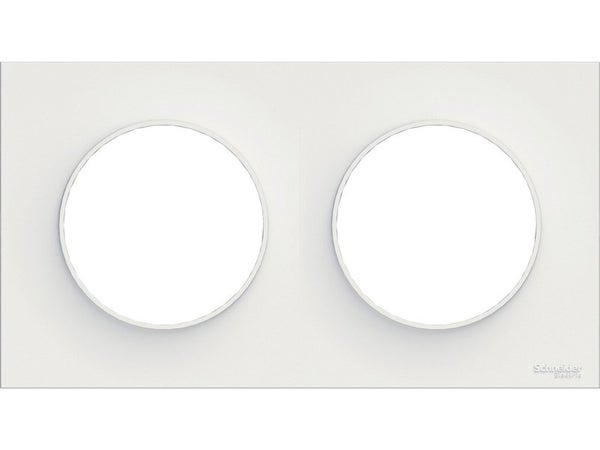 Plaque double Odace Styl, SCHNEIDER ELECTRIC, blanc
