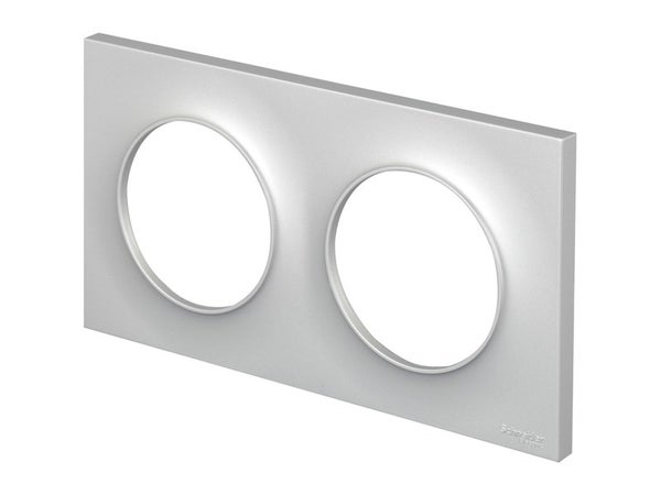 Plaque Double Odace Styl, Schneider Electric, Aluminium