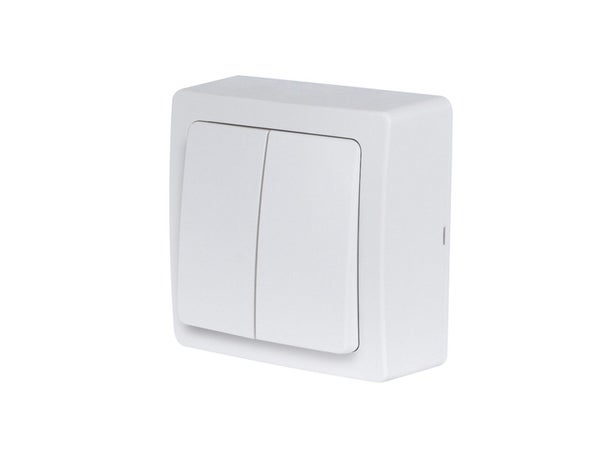 Double Interrupteur Va-Et-Vient Saillie Complet, Lexman Opus, Blanc