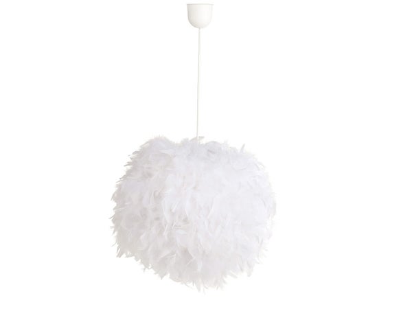 Suspension, E14 Romantique Charme Mini-Kokot Plumes Blanc 1 X 11 W Corep