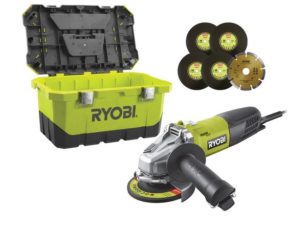 Meuleuse d'angle filaire RYOBI, Rag800-125ta6, 800 W