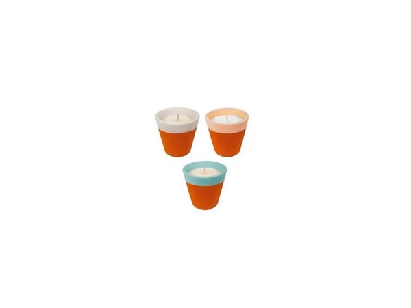Pot Terre Cuite Bord Colore Insecticide Jasmin 80X82Mm