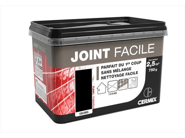 Joint pâte tout type de carrelage et mosaïque, noir, 2.5 M²