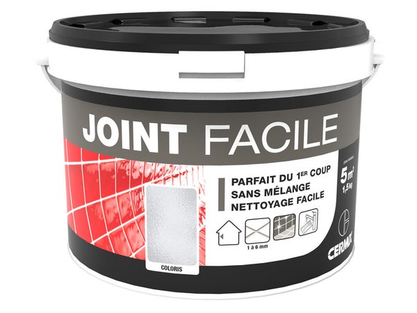Joint Pâte Carrelage Cermix Gris Moyen 1.5 Kg, 5 M² Joint Faicle Gris Moyen 5M²