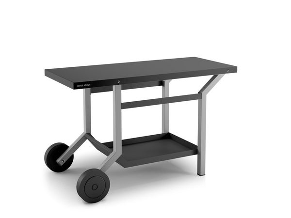 Table Roulante Pour Plancha Forge Adour, Noir Et Gris Clair Mat