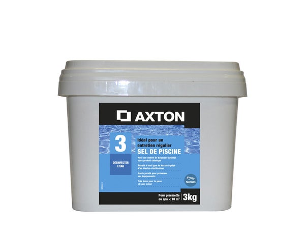 Sel de piscine AXTON, sac de 3 kg pastille