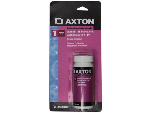 50 languettes d'analyse d'oxygène actif pour piscine AXTON
