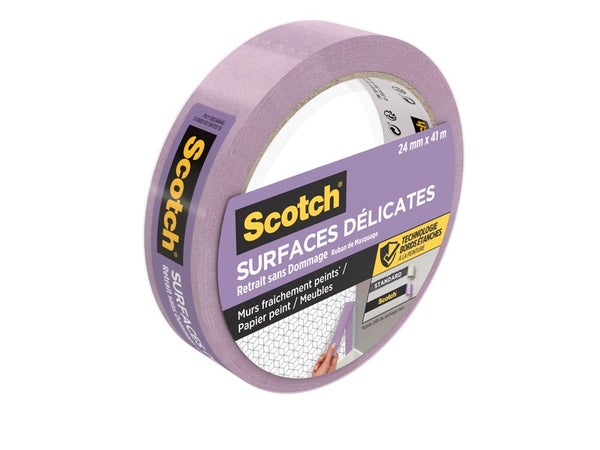 Ruban de masquage surfaces délicates, SCOTCH, L.24 mm X l.41 m
