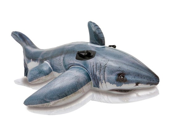 Bouée gonflable chevauchable Grand requin blanc INTEX