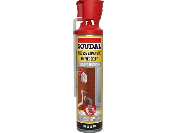 Mousse expansive universelle Pu isoler et reboucher, SOUDAL, 500 ml
