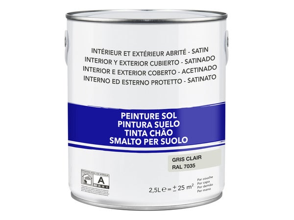 Peinture Sol Extérieur / Intérieur Gris Clair Satiné 2.5 L