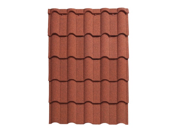 Plaque De Toiture Easy Tuile Acier Galvanisé Rouge L.0.84 X L.1.15M Gallea