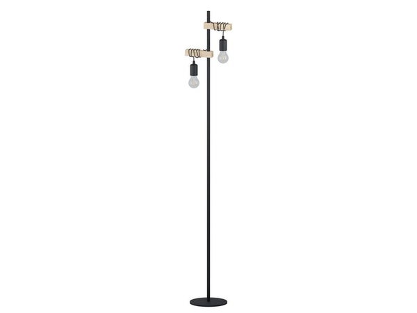 Lampadaire Droit Industriel, Bois, Marron, Eglo Townshend