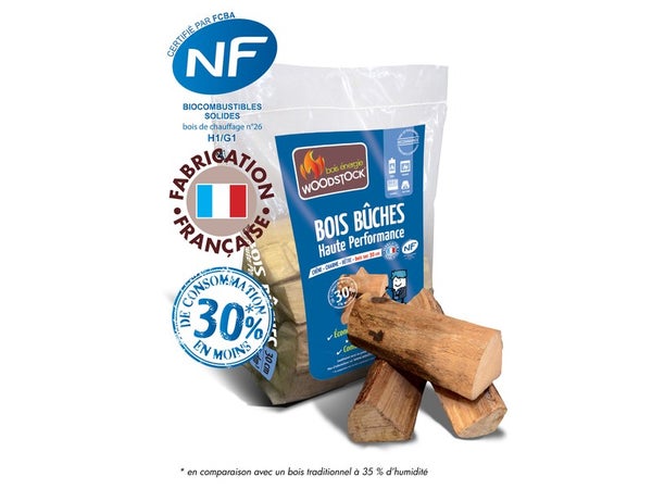 Bois bûches WOODSTOCK, sac de 40 dm³, L. 40 cm, feuillus