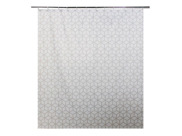 Rideau de douche en textile gris zingué n°1 l.180 x H.200 cm, Boomer SENSEA