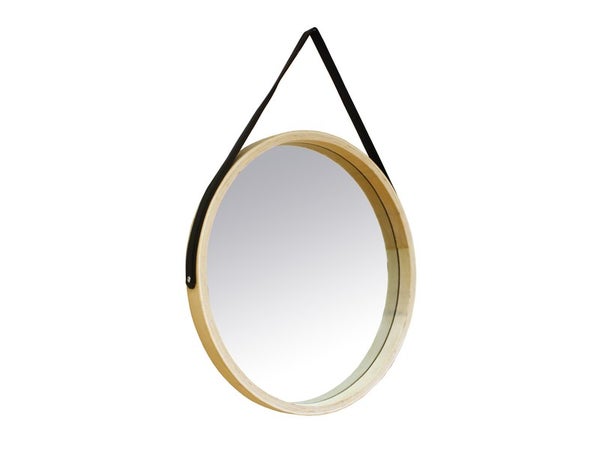 Miroir Rond Barbier Scandinave, Naturel Diam.41 Cm