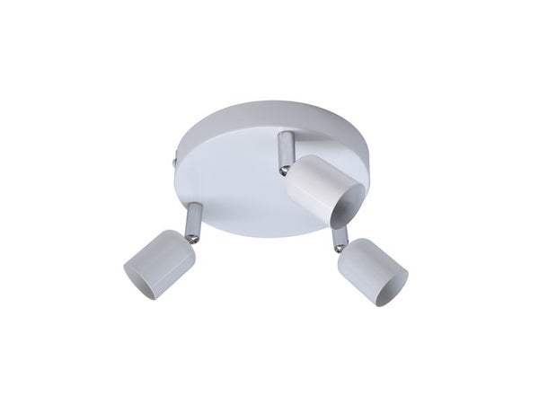 Plafonnier 3 Spots, Fer Blanc Basic