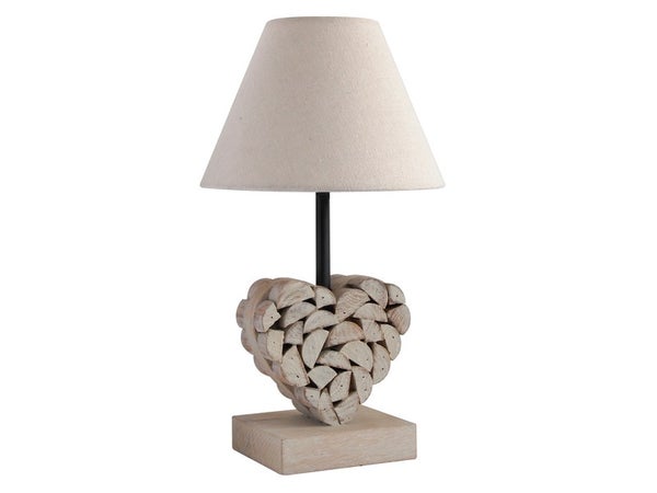Lampe Charme Romantique Bois Bois Naturel, Seynave Carlita