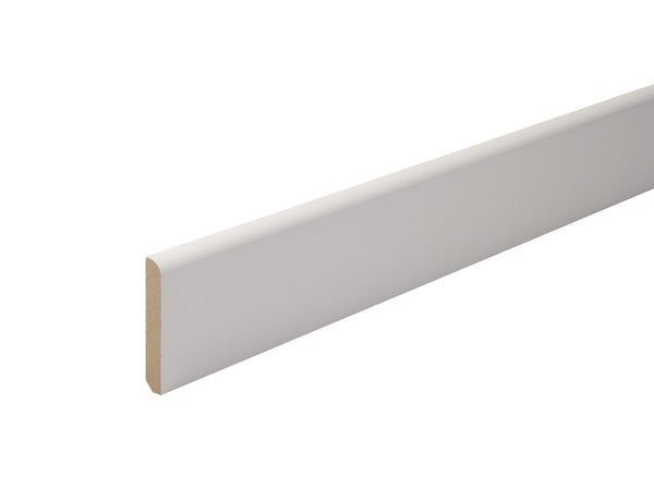 Plinthe Médium (Mdf) Arrondie Prépeint Blanc, 14 X 80 Mm, L.2.44 M