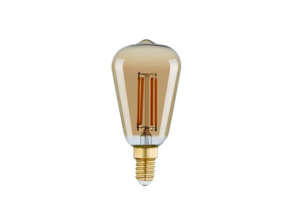 Ampoule Led À Filament Ambré Edison E14 330 Lm = 30 W Blanc Très Chaud, Eglo