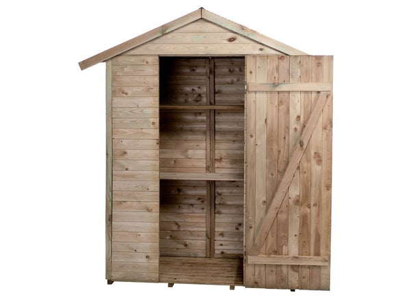 Armoire de jardin bois Léo naturel, L.193 X H.220 X P.83 Cm