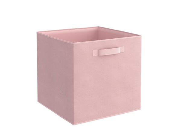 Panier l polyester SPACEO Kub rose H.31 x l.31 x P.31 cm