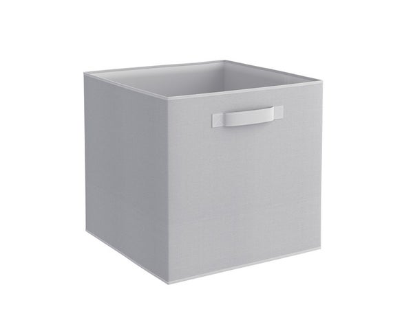 Panier l polyester SPACEO Kub gris H.31 x l.31 x P.31 cm