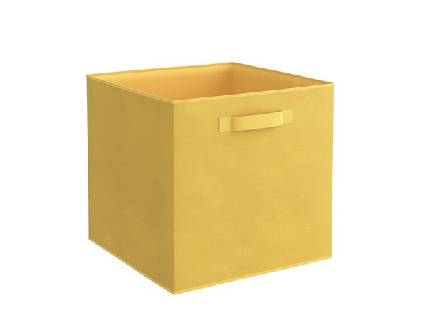 Panier l polyester SPACEO Kub jaune H.31 x l.31 x P.31 cm