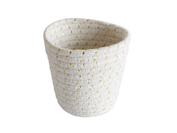 H.17 x l.21 x P.17 cm  blanc et or, Cordou
