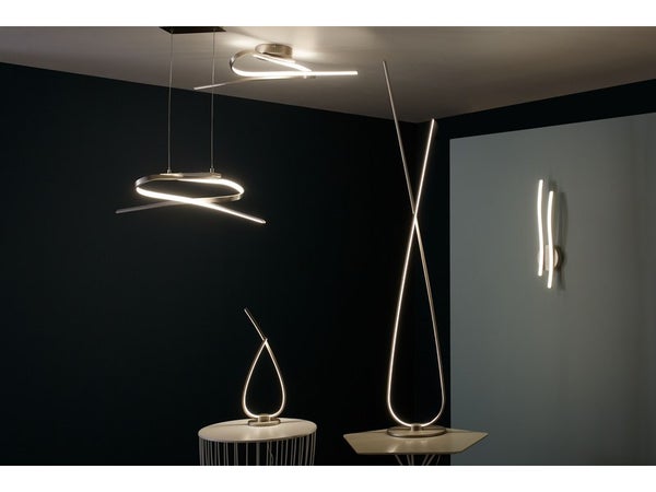 Suspension, Design Métal Acier Brossé Led Intégrée Eglo Symphonie