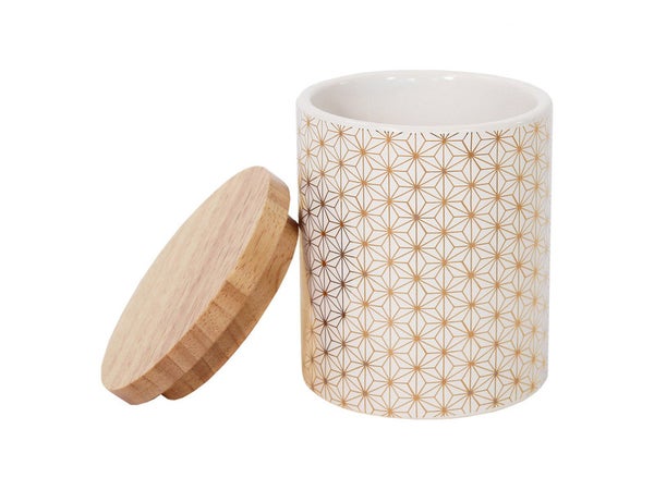 Boîte céramique bohème, blanc et doré