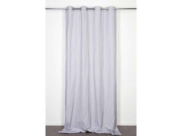 Rideau Tamisant, Coton, Clara Gris Et Blanc L.140 X H.260 Cm