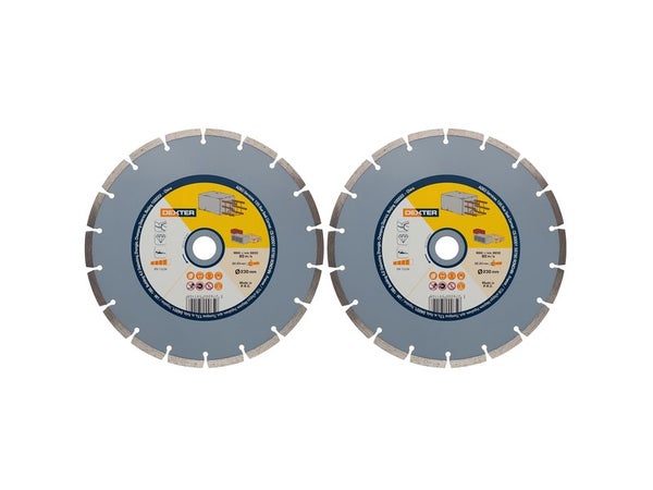 Lot De 2 Disques Diamant Segmentés Pour Béton Et Pierre Dexter, Diam.230 Mm
