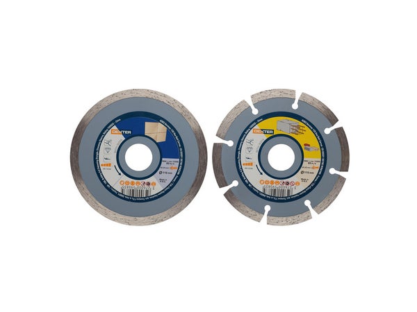 2 Disques Céramique/Béton Pour Matériaux De Construction Dexter, Diam.115 Mm