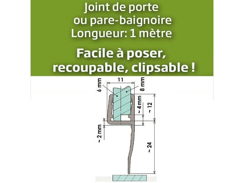200cm Joint Porte Douche,Joint Douche,Joint Pare Baignoire,Joint