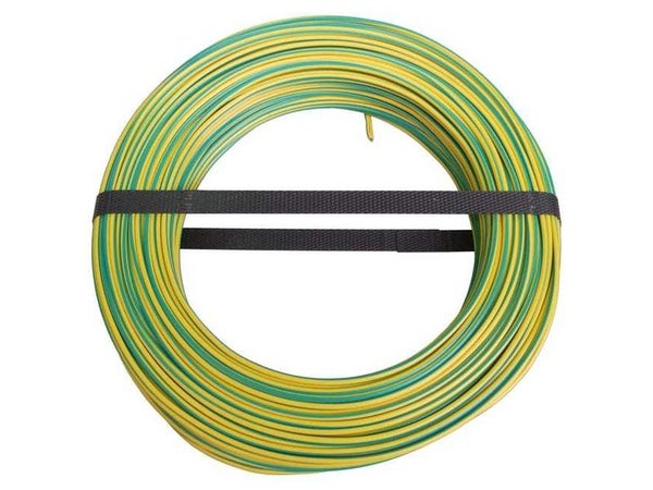 Fil Électrique 2.5 Mm² H07Vu L.100 M, Vert / Jaune